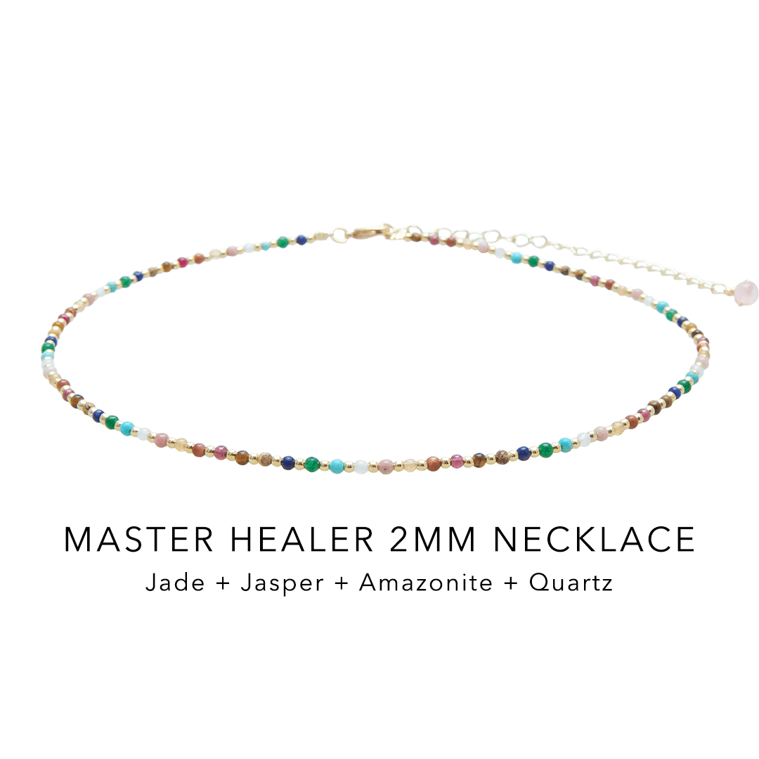 Master Healer 2mm + Dewdrop Necklace Stack