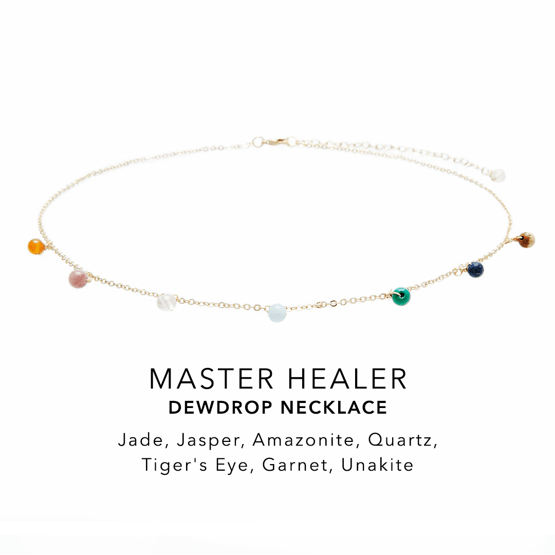 Master Healer 2mm + Dewdrop Necklace Stack