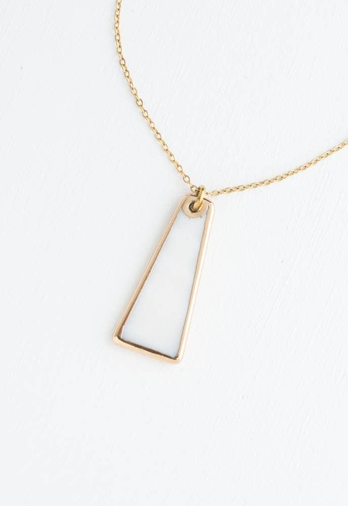 Pillar Mother of Pearl Necklace in Gold - Ethical Trade Co