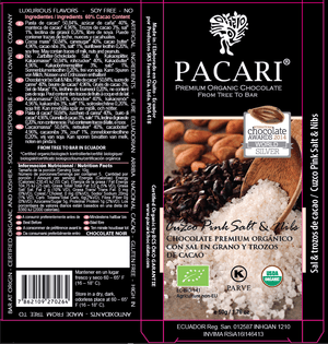 Pink Sea Salt and Nibs Organic Chocolate Bar - Ethical Trade Co