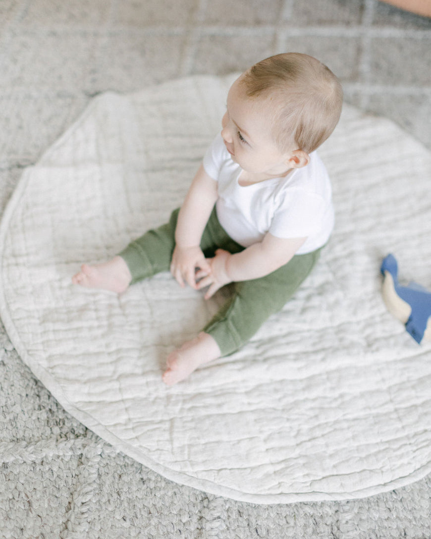 Stone Washed Linen Quilted Play Mat