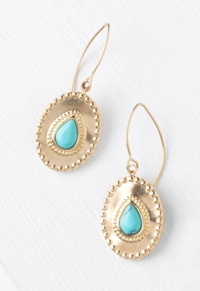 Protected Earrings in Turquoise - Ethical Trade Co