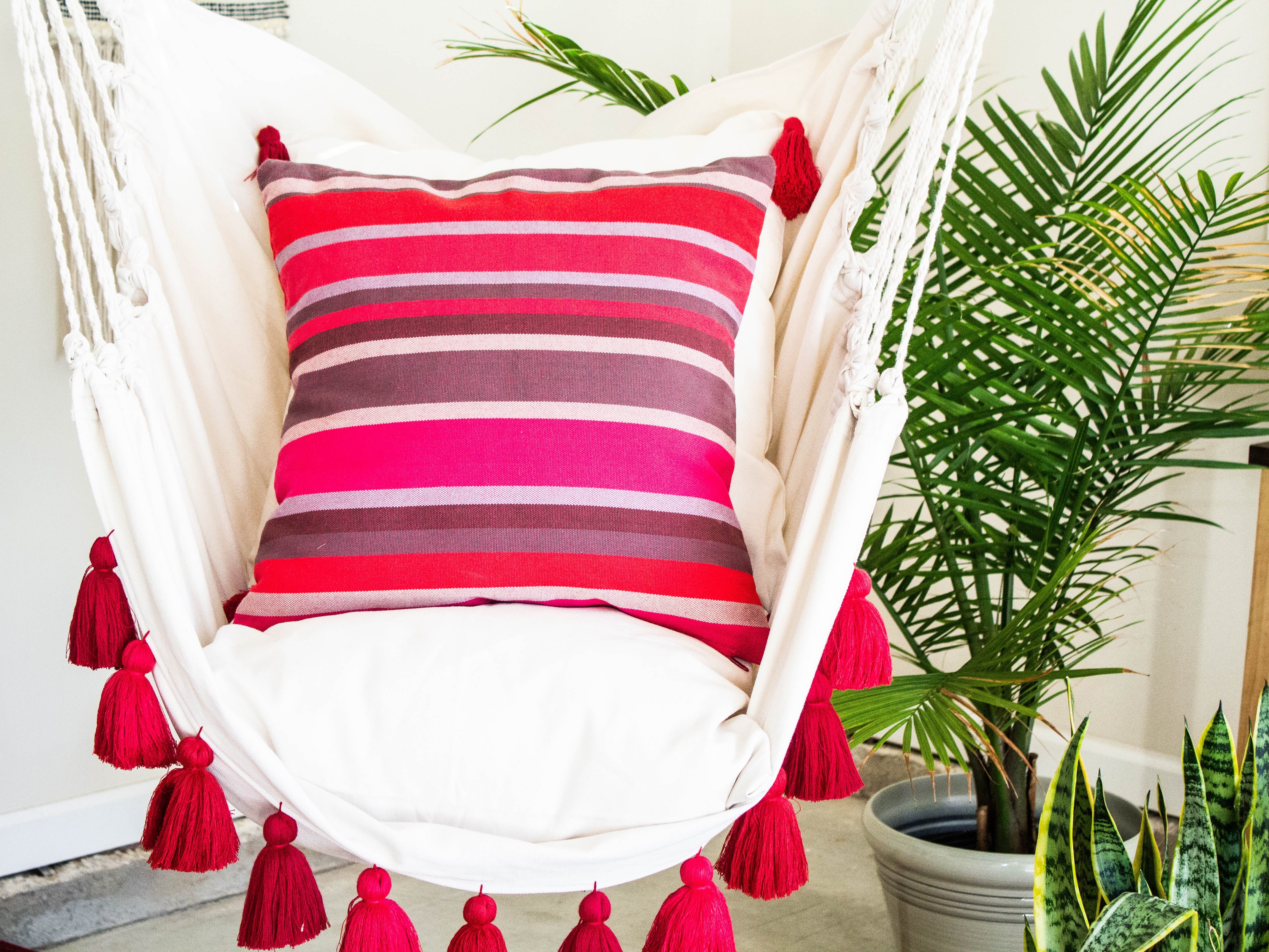 Striped Pink Red Pillow | PINKS