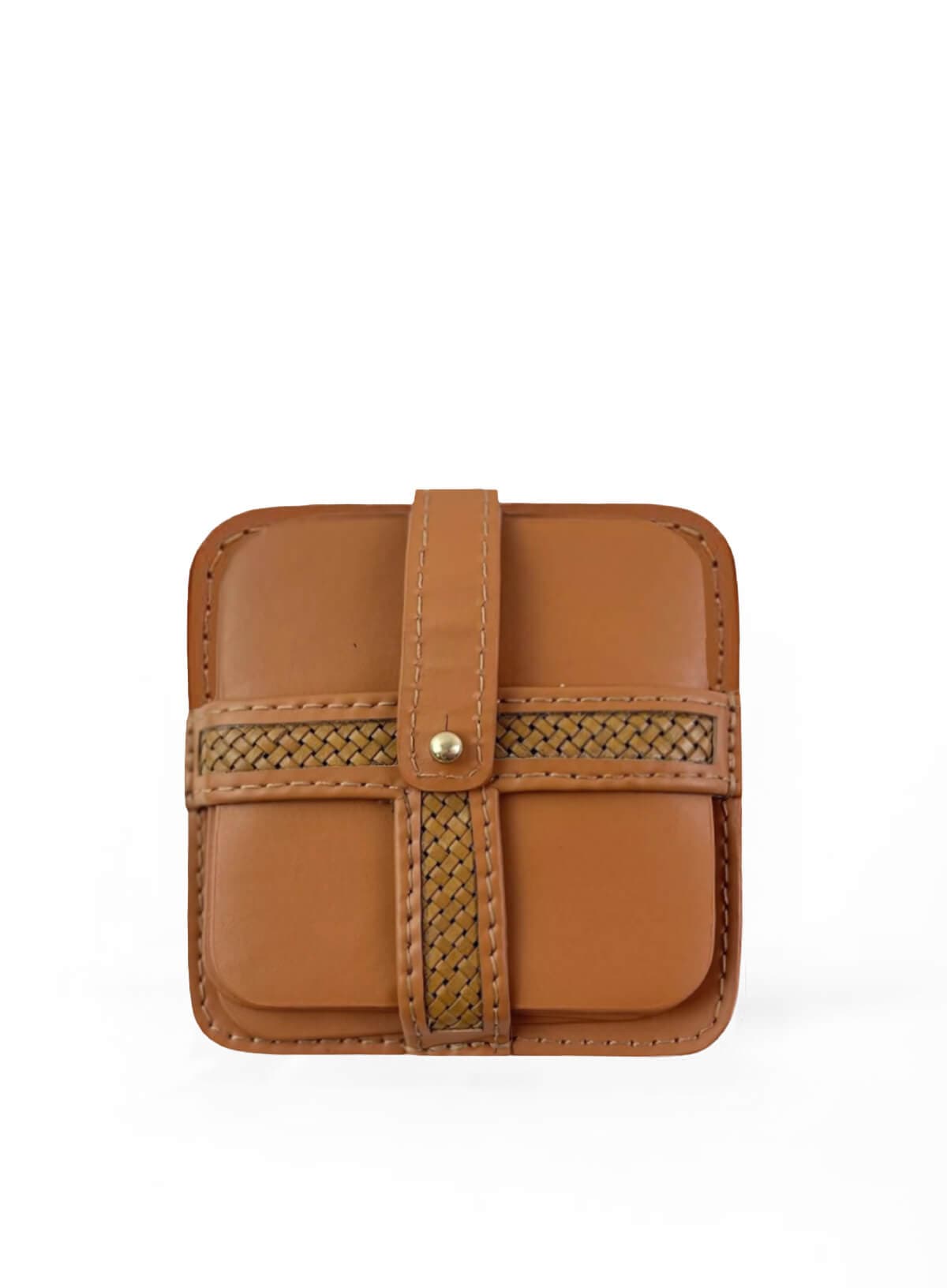 Woven Square Coasters  (Set of 4 with Holder)