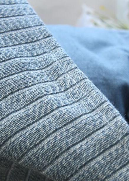 Striped Blue Jeans Denim Throw Pillow | STRIPED DENIM