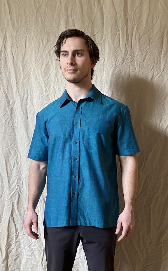 Teal Handloom Shirt