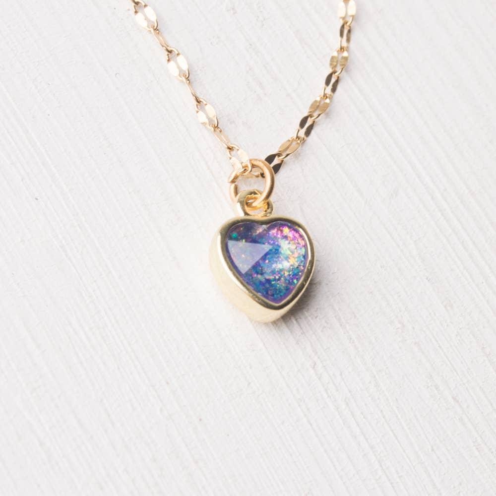 Wear Blue Gold Heart Necklace - Ethical Trade Co