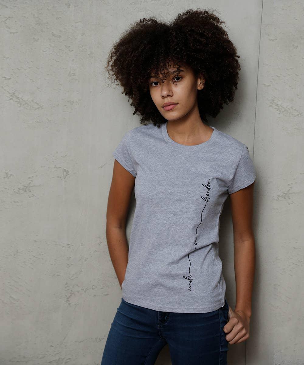 Women's T-Shirt Gray Cap Sleeve - Ethical Trade Co