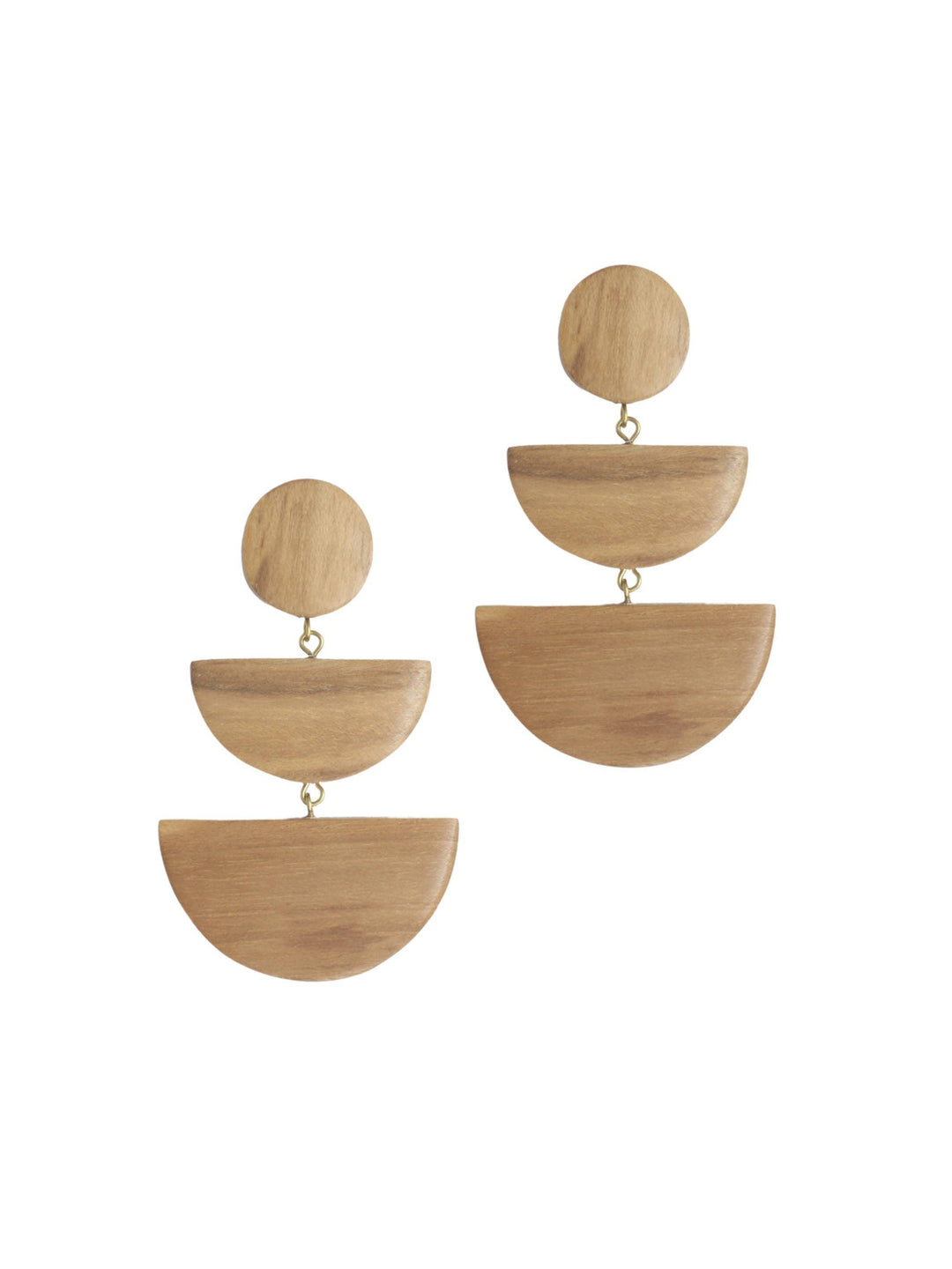 Wood Triad Earrings - Ethical Trade Co