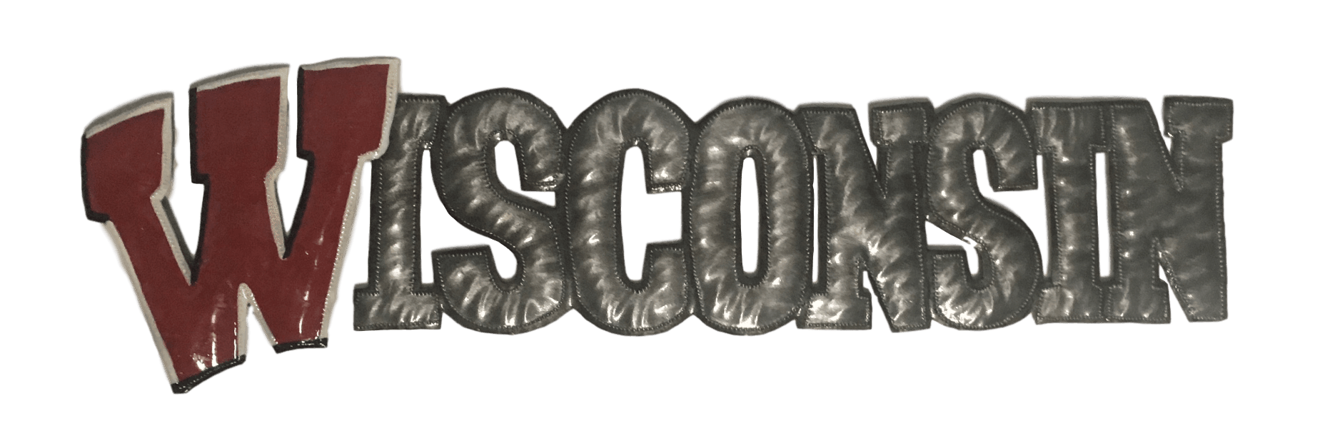 Wisconsin Word Art: Handmade Recycled Steel Wall Decor