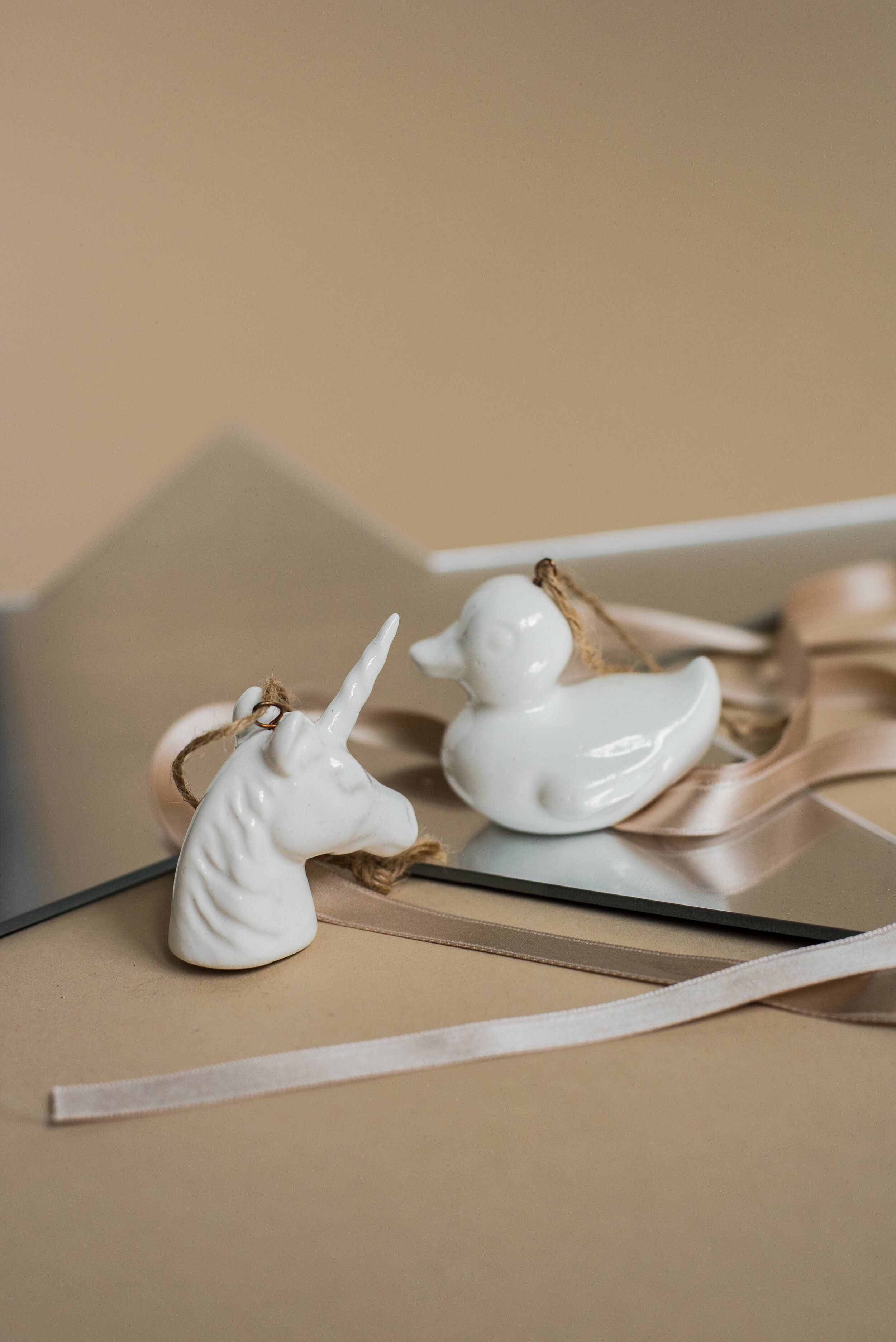 Handmade Porcelain Christmas Ornaments: Duck