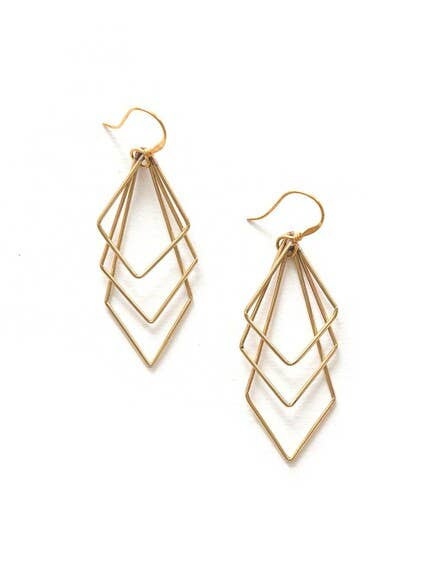 Prominent Paragon Earrings - Brass