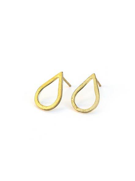 Petal Stud Earrings - Brass